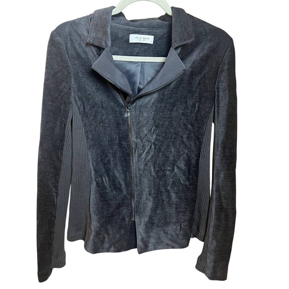 Lola & Sophie Grey Sweater Jacket Sz. S
